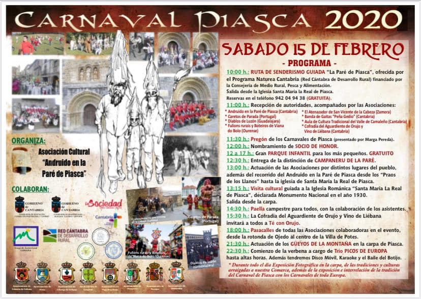 Cartel del Carnaval de Piasca 2020. Pulse para verla a mayor tamaño
